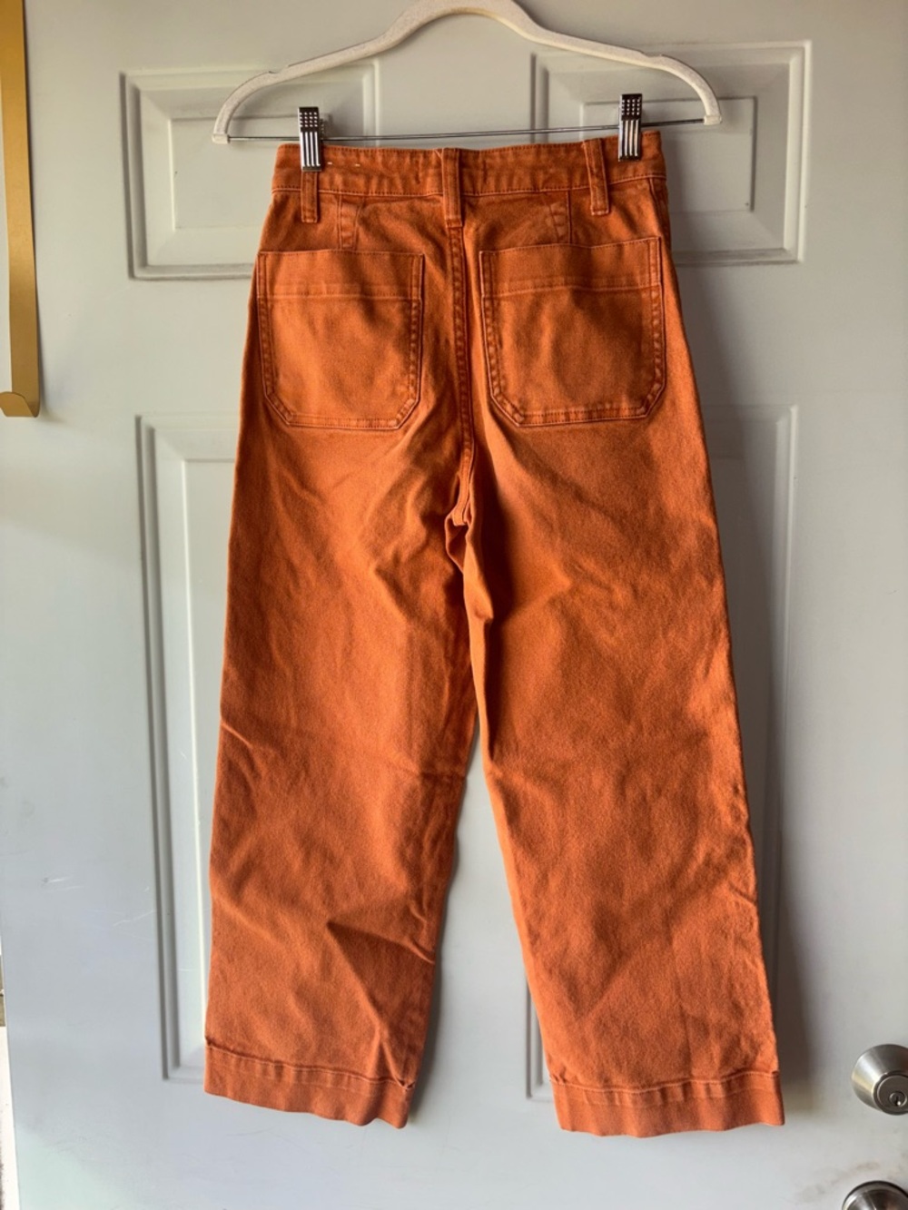 Madewell burnt orange slim Emmett wide leg crop jeans size 23 - Picture 3 of 3